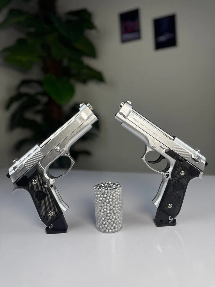 Silver M92 Beretta Airsoft Toy Gun – Realistic 6mm