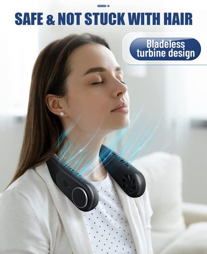 Rechargeable Leafless Hanging Neck Fan