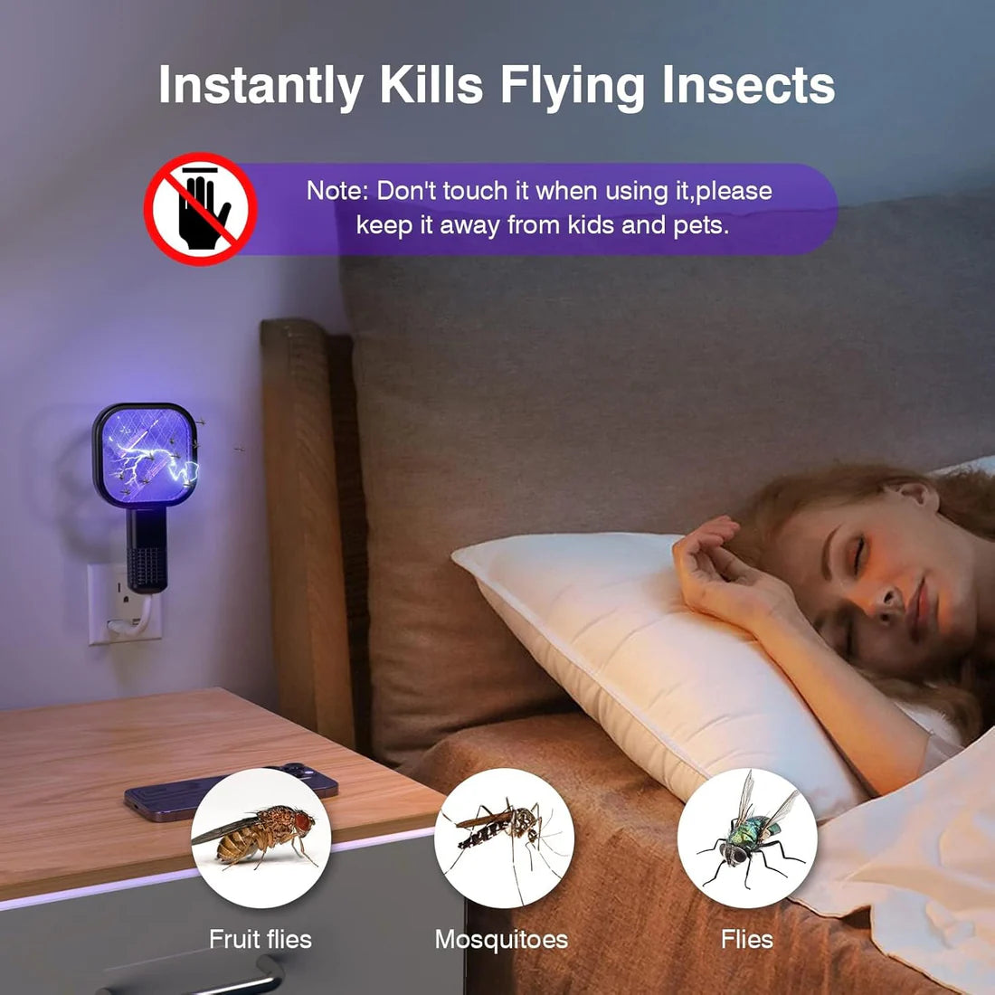 USB Mini Mosquito Swatter, Portable  Indoor and