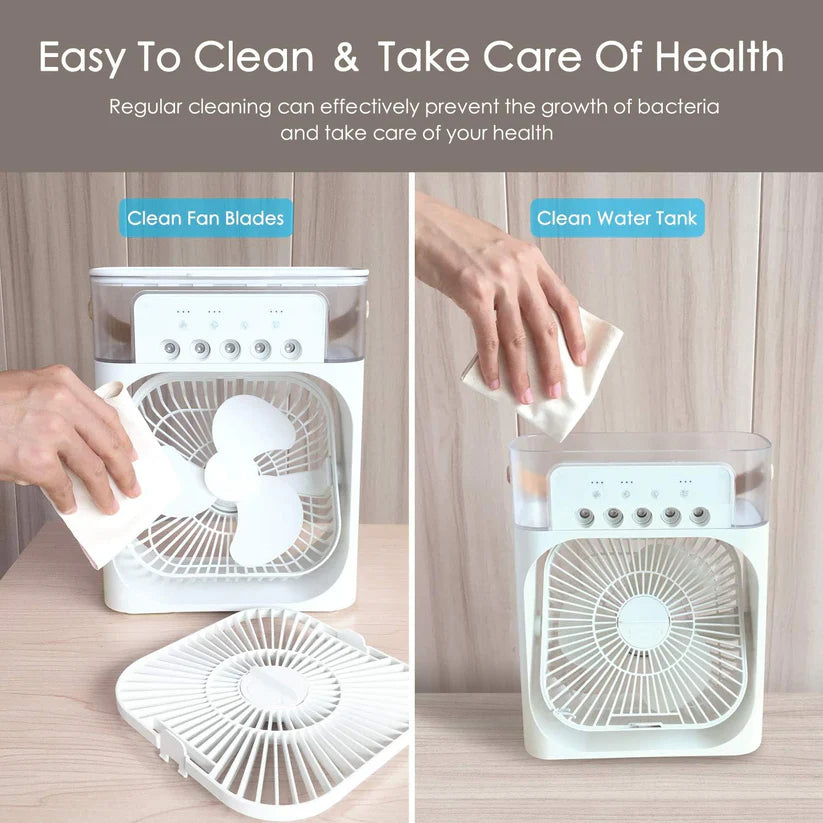 Portable Air Conditioner Fan, Mini Evaporative Air Cooler with 7 Colors LED Lights.