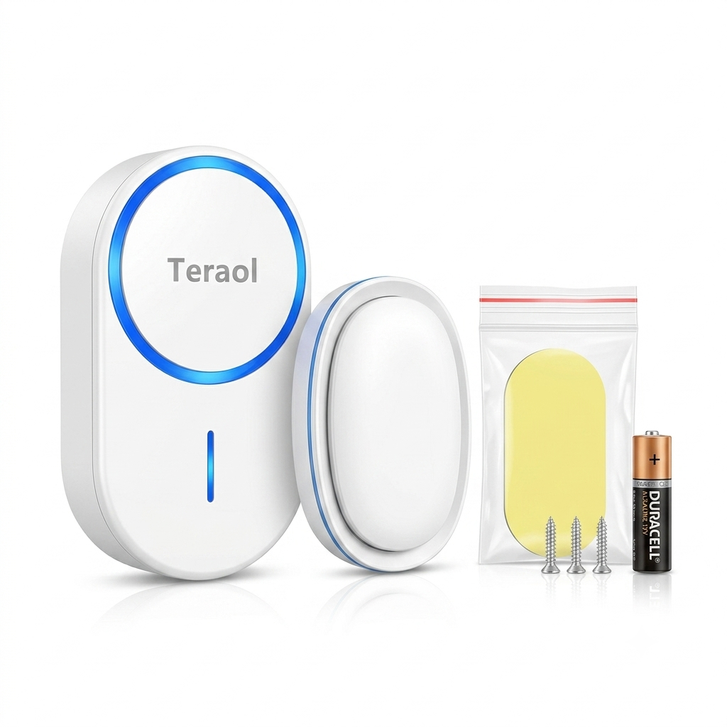 Wireless Doorbell – 4-Level Volume Control, LED Indicator & Easy Installation