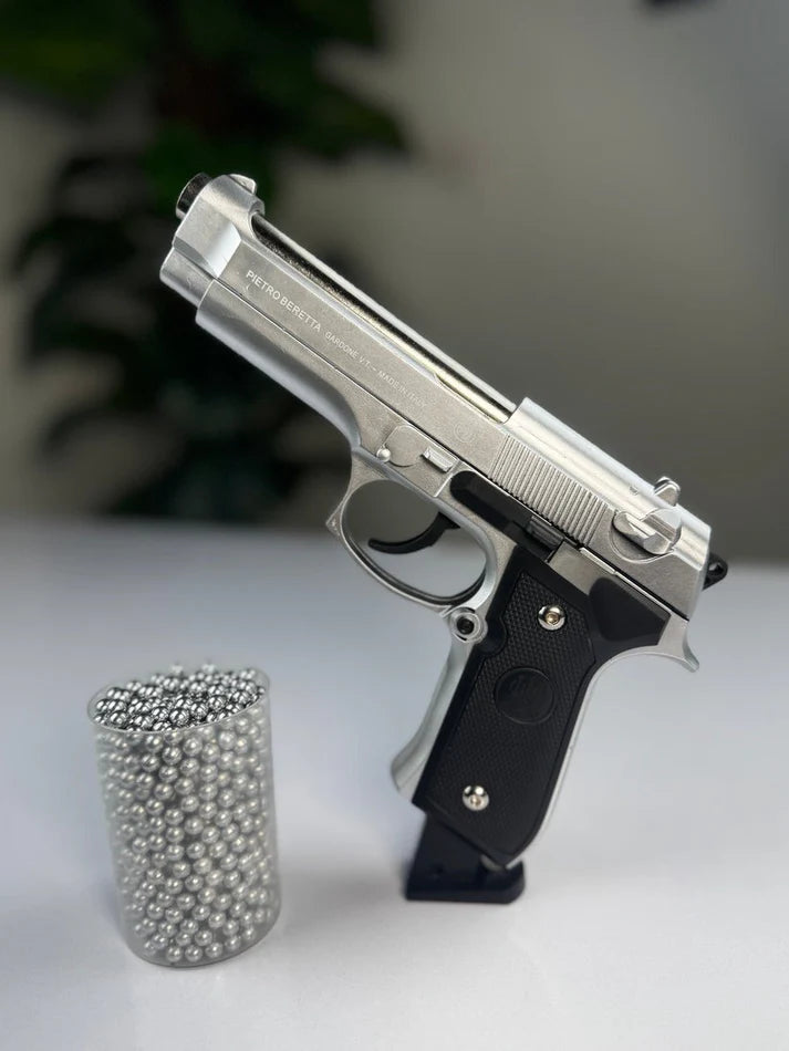 Silver M92 Beretta Airsoft Toy Gun – Realistic 6mm