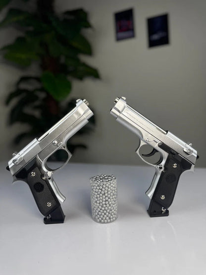 Silver M92 Beretta Airsoft Toy Gun – Realistic 6mm