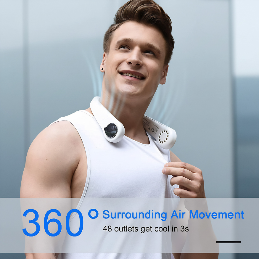 Rechargeable Leafless Hanging Neck Fan