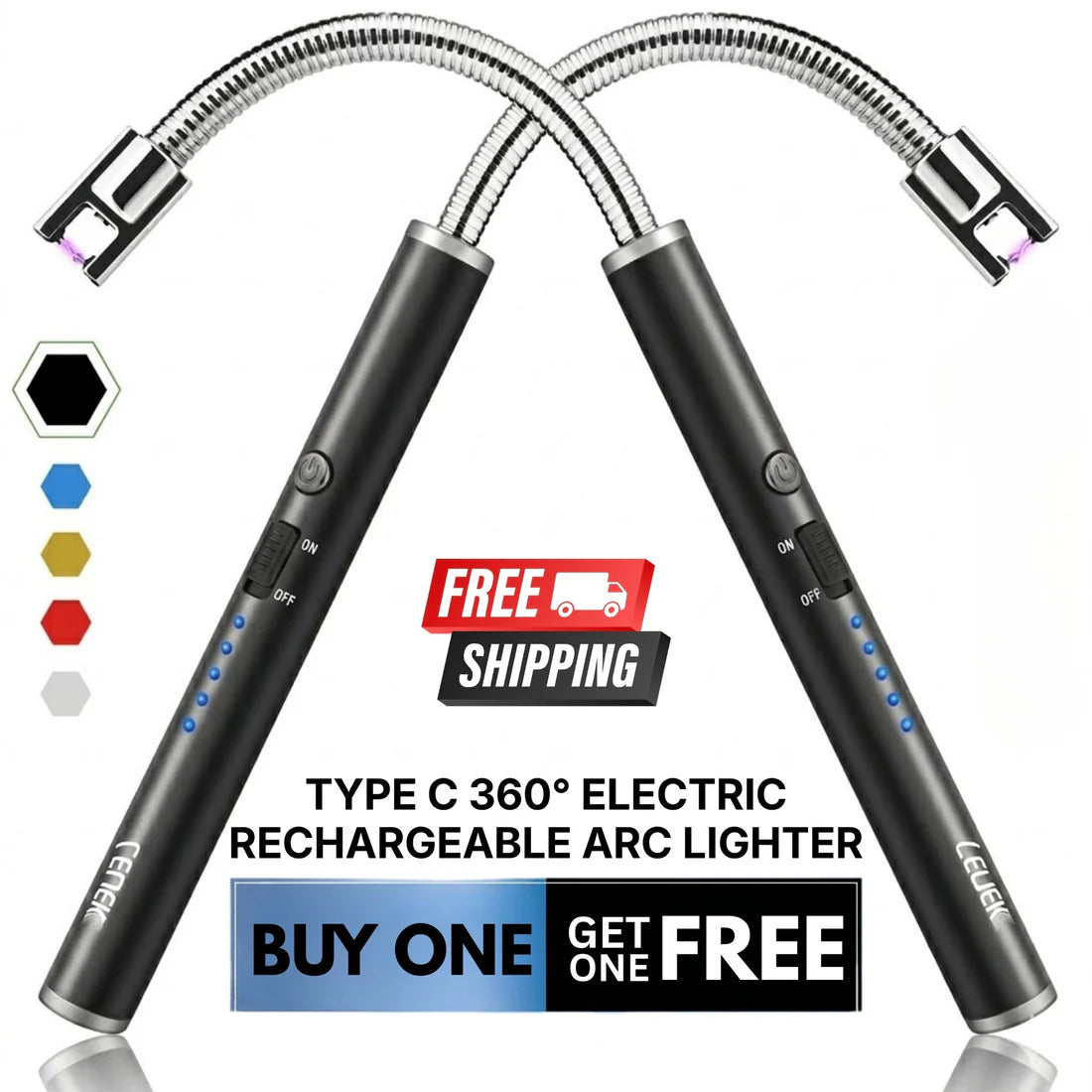 Flexible Arc Lighter 360° | USB-C Rechargeable