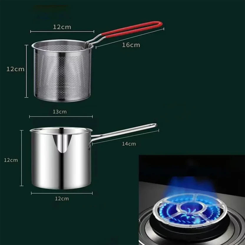 Heavy-Duty Oil Frying Pot with Basket – Crispy, Safe & Easy Cooking