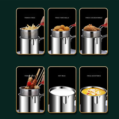Heavy-Duty Oil Frying Pot with Basket – Crispy, Safe & Easy Cooking