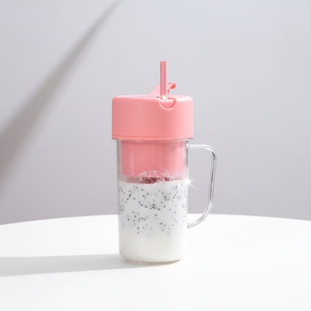 Mini Blender Juicer with Straw