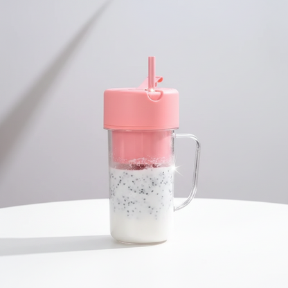 Mini Blender Juicer with Straw